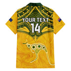 Custom Australia Matildas Family Matching Short Sleeve Bodycon Dress and Hawaiian Shirt Polynesian Mix Gold Marble
