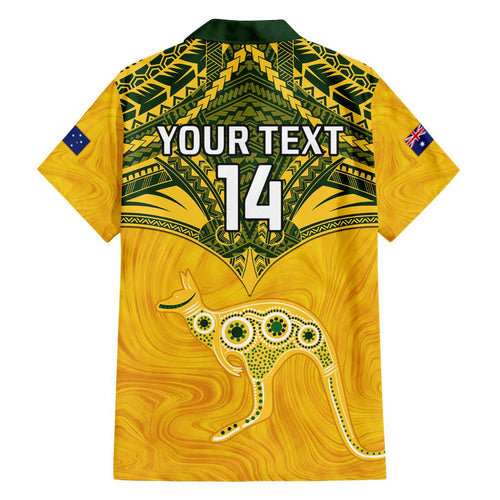 Custom Australia Matildas Family Matching Summer Maxi Dress and Hawaiian Shirt Polynesian Mix Gold Marble