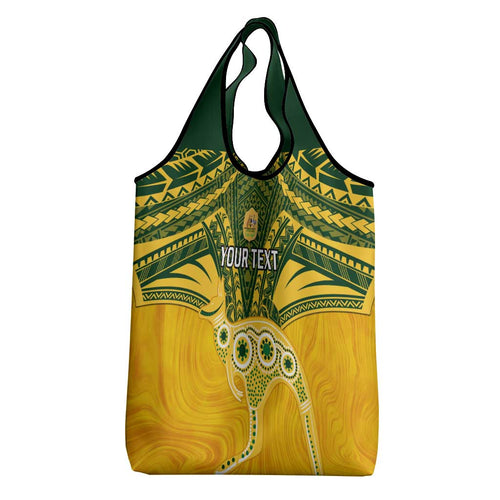Custom Australia Matildas Grocery Bag Polynesian Mix Gold Marble