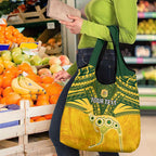 Custom Australia Matildas Grocery Bag Polynesian Mix Gold Marble