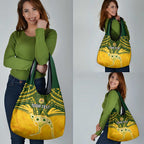 Custom Australia Matildas Grocery Bag Polynesian Mix Gold Marble