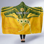 Custom Australia Matildas Hooded Blanket Polynesian Mix Gold Marble
