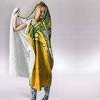 Custom Australia Matildas Hooded Blanket Polynesian Mix Gold Marble