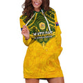 Custom Australia Matildas Hoodie Dress Polynesian Mix Gold Marble