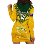 Custom Australia Matildas Hoodie Dress Polynesian Mix Gold Marble