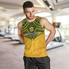 Custom Australia Matildas Men Tank Top Polynesian Mix Gold Marble
