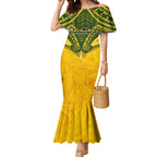 Custom Australia Matildas Mermaid Dress Polynesian Mix Gold Marble