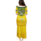 Custom Australia Matildas Puletasi Polynesian Mix Gold Marble