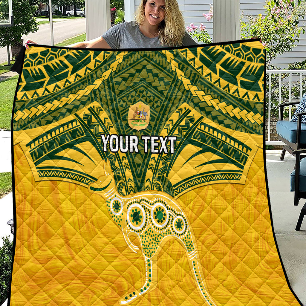 Custom Australia Matildas Quilt Polynesian Mix Gold Marble