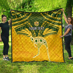 Custom Australia Matildas Quilt Polynesian Mix Gold Marble
