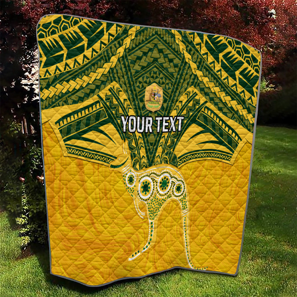 Custom Australia Matildas Quilt Polynesian Mix Gold Marble