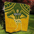 Custom Australia Matildas Quilt Polynesian Mix Gold Marble