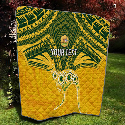 Custom Australia Matildas Quilt Polynesian Mix Gold Marble
