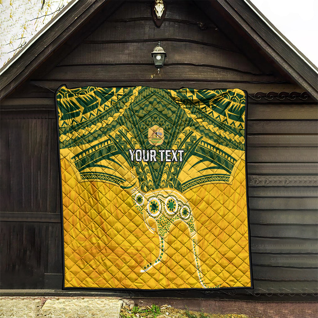 Custom Australia Matildas Quilt Polynesian Mix Gold Marble