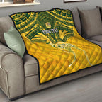 Custom Australia Matildas Quilt Polynesian Mix Gold Marble