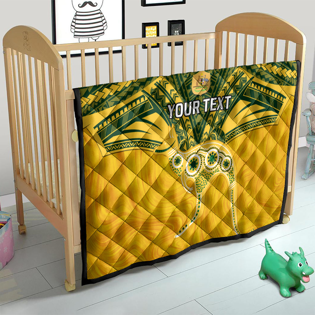 Custom Australia Matildas Quilt Polynesian Mix Gold Marble