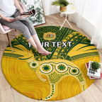 Custom Australia Matildas Round Carpet Polynesian Mix Gold Marble