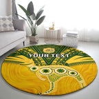 Custom Australia Matildas Round Carpet Polynesian Mix Gold Marble