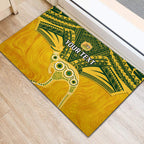 Custom Australia Matildas Rubber Doormat Polynesian Mix Gold Marble