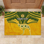 Custom Australia Matildas Rubber Doormat Polynesian Mix Gold Marble