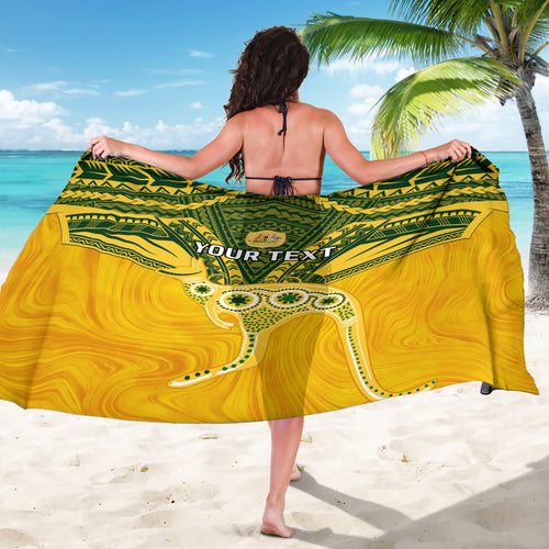 Custom Australia Matildas Sarong Polynesian Mix Gold Marble