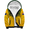 Custom Australia Matildas Sherpa Hoodie Polynesian Mix Gold Marble