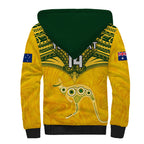Custom Australia Matildas Sherpa Hoodie Polynesian Mix Gold Marble