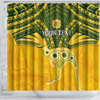 Custom Australia Matildas Shower Curtain Polynesian Mix Gold Marble