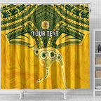 Custom Australia Matildas Shower Curtain Polynesian Mix Gold Marble