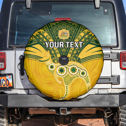 Custom Australia Matildas Spare Tire Cover Polynesian Mix Gold Marble