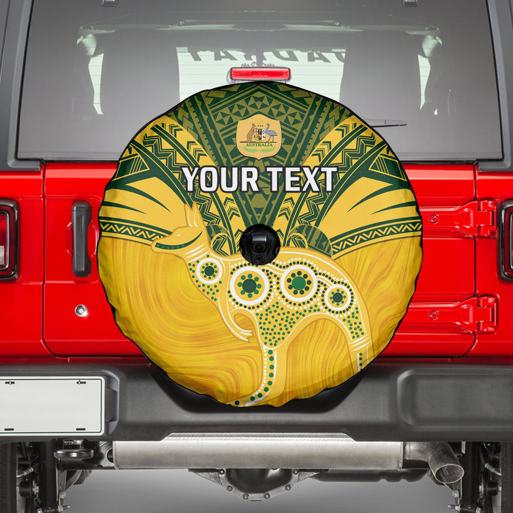 Custom Australia Matildas Spare Tire Cover Polynesian Mix Gold Marble