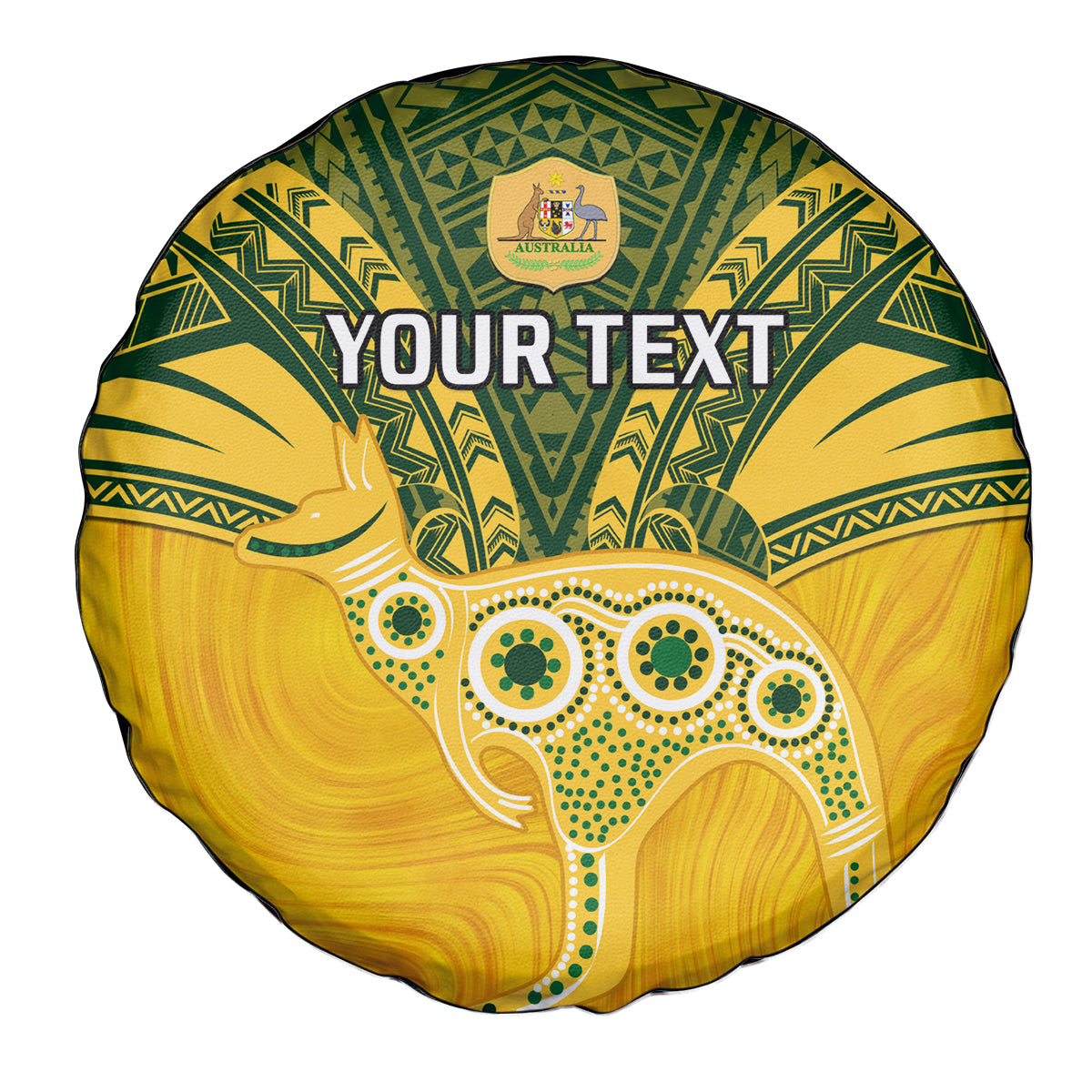 Custom Australia Matildas Spare Tire Cover Polynesian Mix Gold Marble