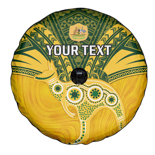 Custom Australia Matildas Spare Tire Cover Polynesian Mix Gold Marble