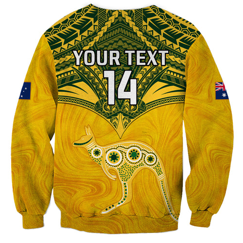 Custom Australia Matildas Sweatshirt Polynesian Mix Gold Marble