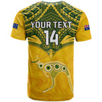 Custom Australia Matildas T Shirt Polynesian Mix Gold Marble