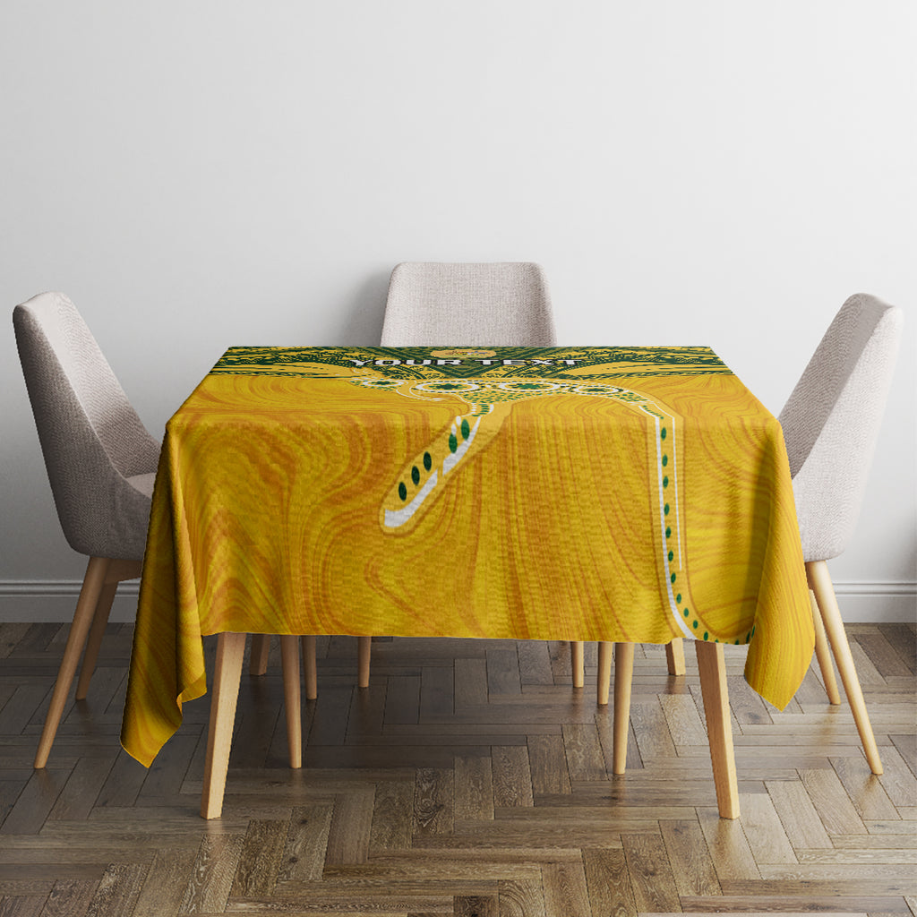 Custom Australia Matildas Tablecloth Polynesian Mix Gold Marble