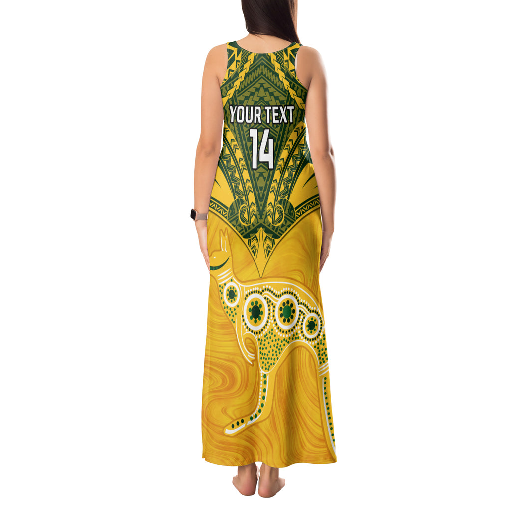 Custom Australia Matildas Tank Maxi Dress Polynesian Mix Gold Marble