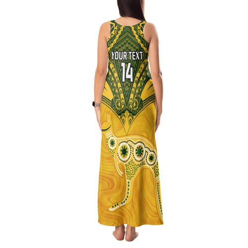 Custom Australia Matildas Tank Maxi Dress Polynesian Mix Gold Marble