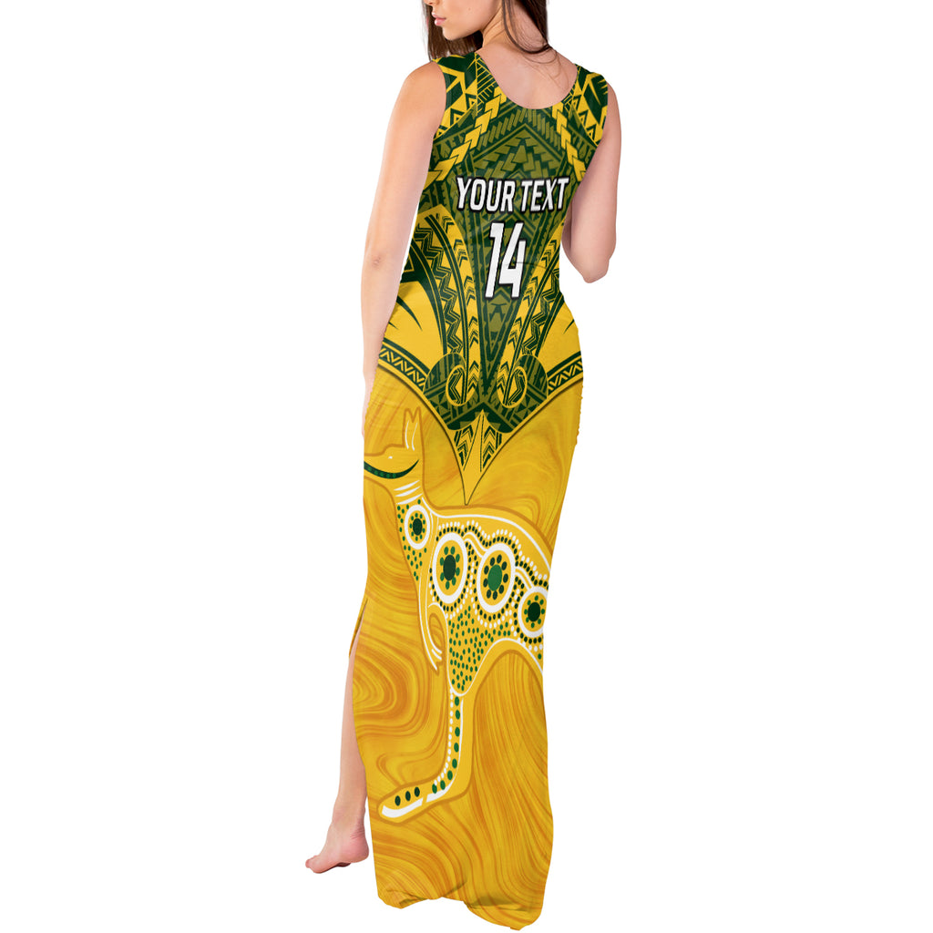 Custom Australia Matildas Tank Maxi Dress Polynesian Mix Gold Marble