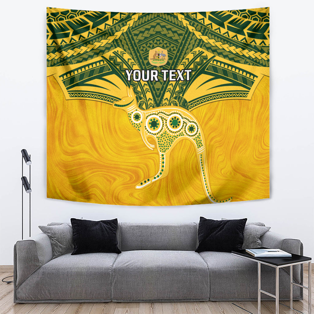 Custom Australia Matildas Tapestry Polynesian Mix Gold Marble