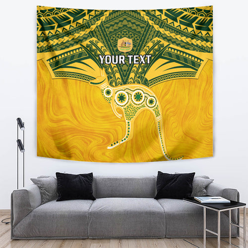 Custom Australia Matildas Tapestry Polynesian Mix Gold Marble