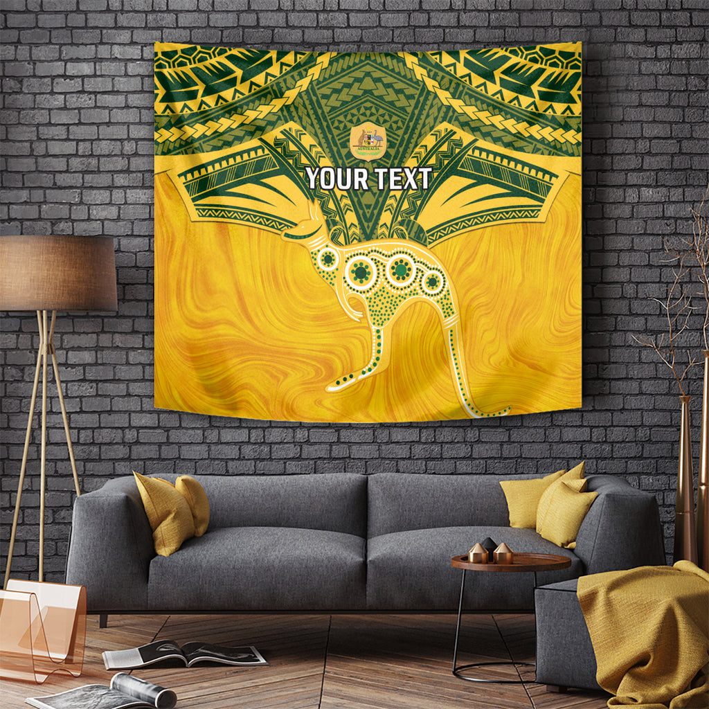 Custom Australia Matildas Tapestry Polynesian Mix Gold Marble