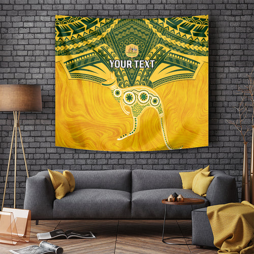 Custom Australia Matildas Tapestry Polynesian Mix Gold Marble