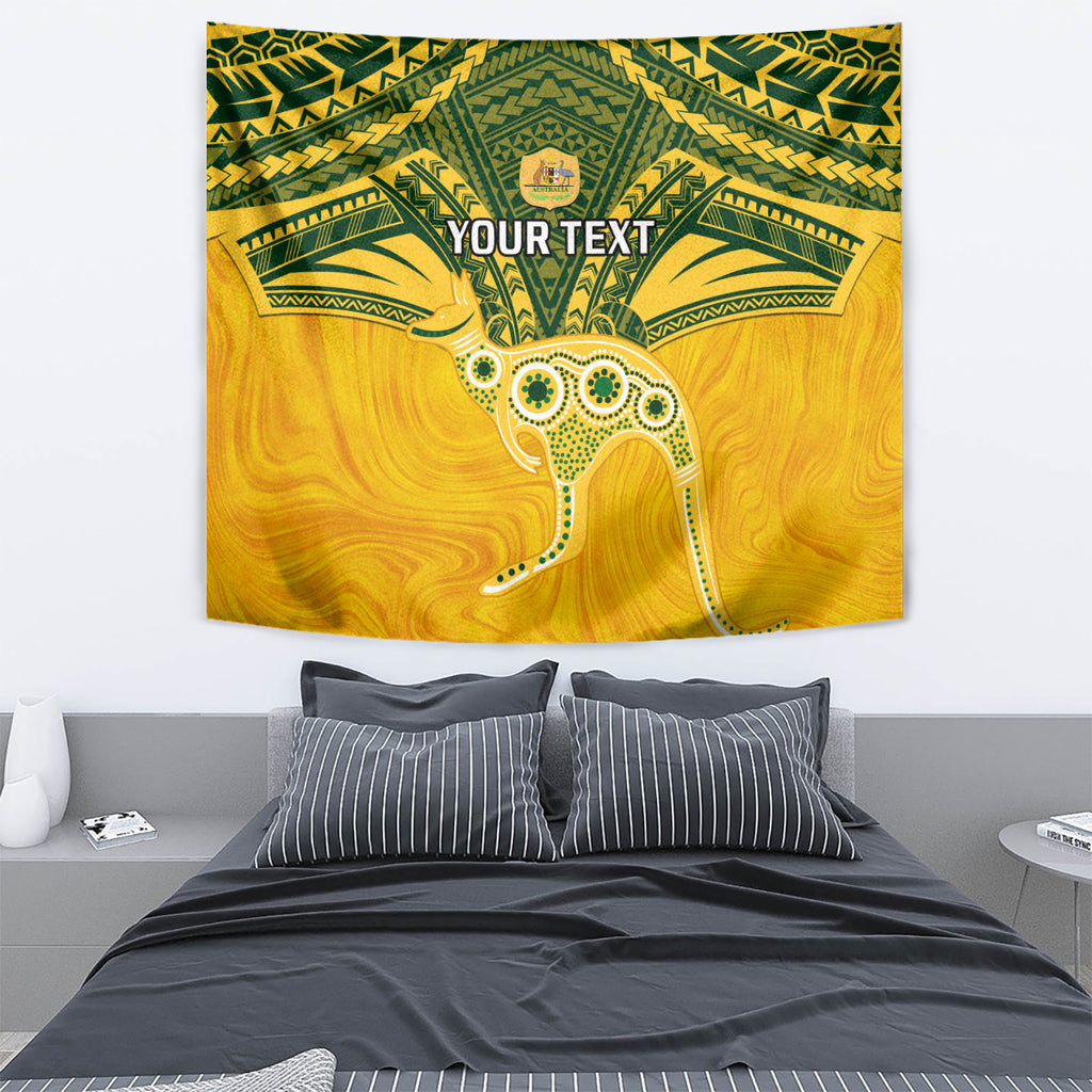 Custom Australia Matildas Tapestry Polynesian Mix Gold Marble
