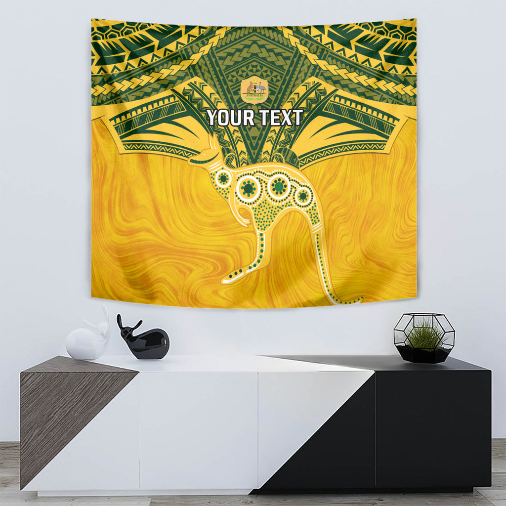 Custom Australia Matildas Tapestry Polynesian Mix Gold Marble