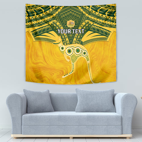 Custom Australia Matildas Tapestry Polynesian Mix Gold Marble