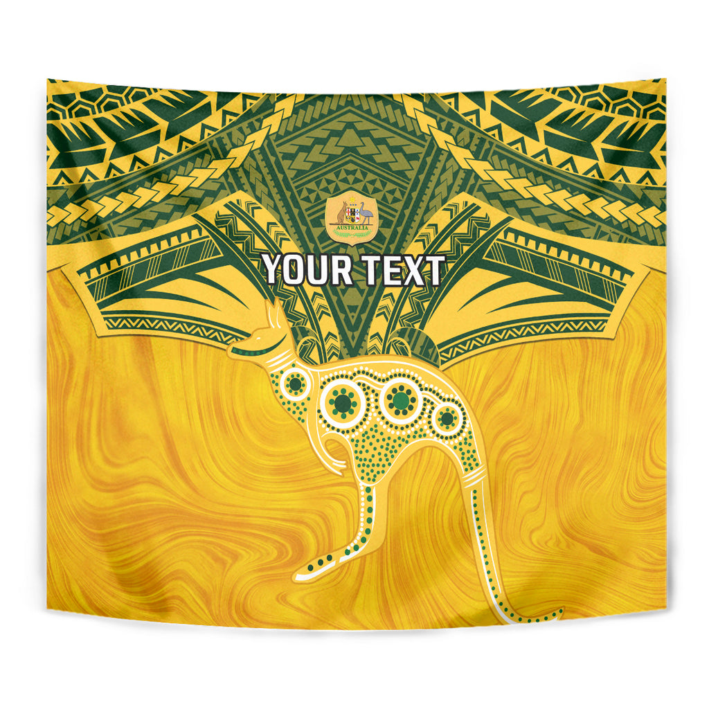 Custom Australia Matildas Tapestry Polynesian Mix Gold Marble