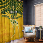Custom Australia Matildas Window Curtain Polynesian Mix Gold Marble