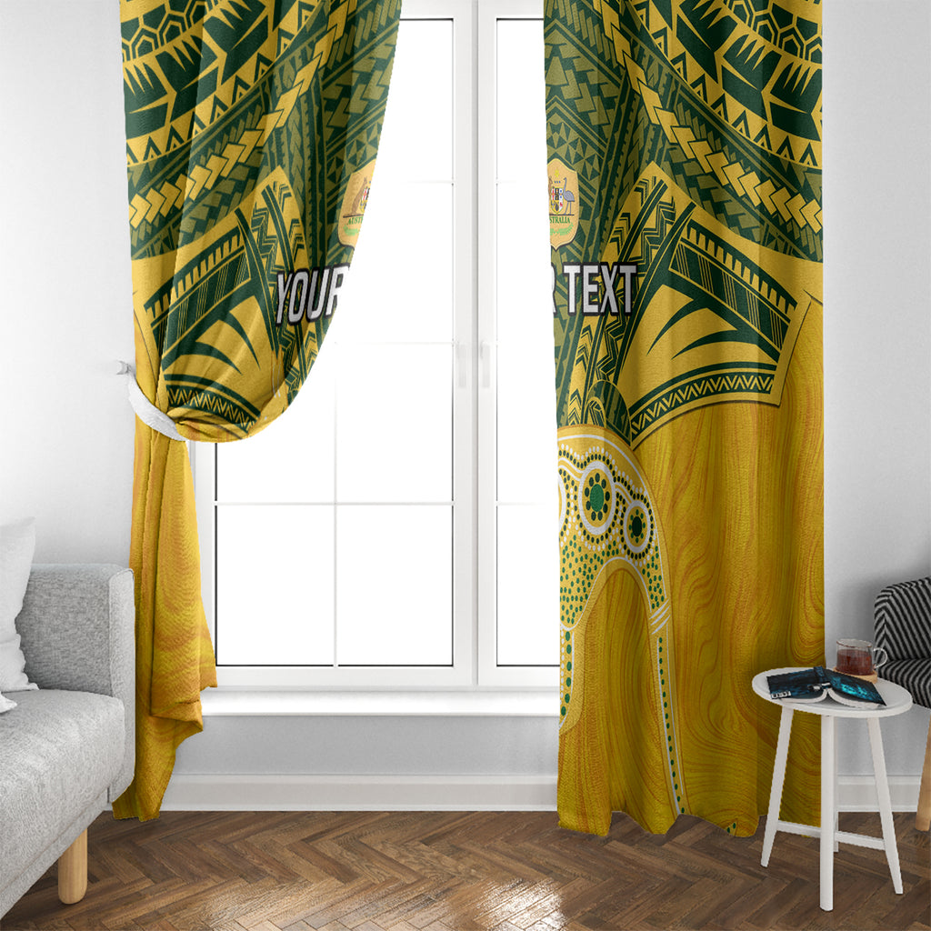 Custom Australia Matildas Window Curtain Polynesian Mix Gold Marble