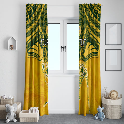 Custom Australia Matildas Window Curtain Polynesian Mix Gold Marble
